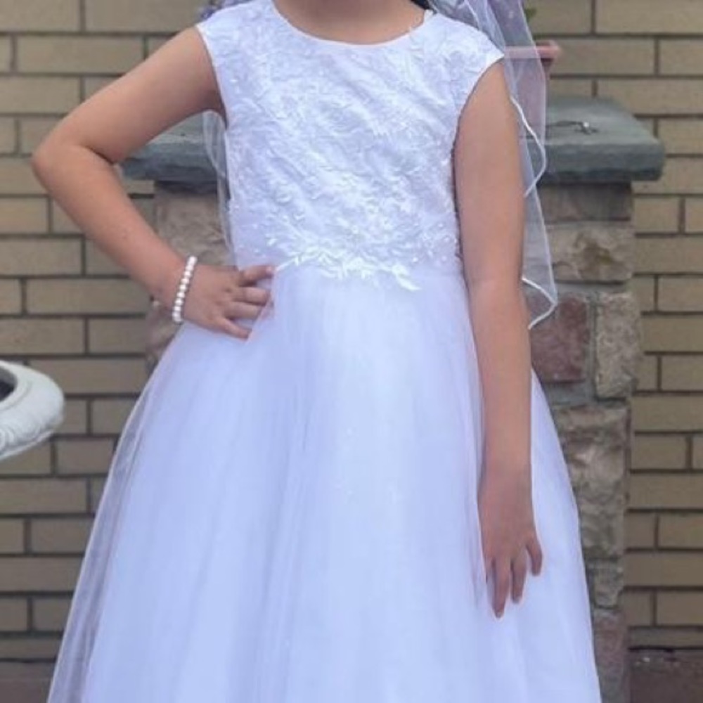 Communion dress with bow detail